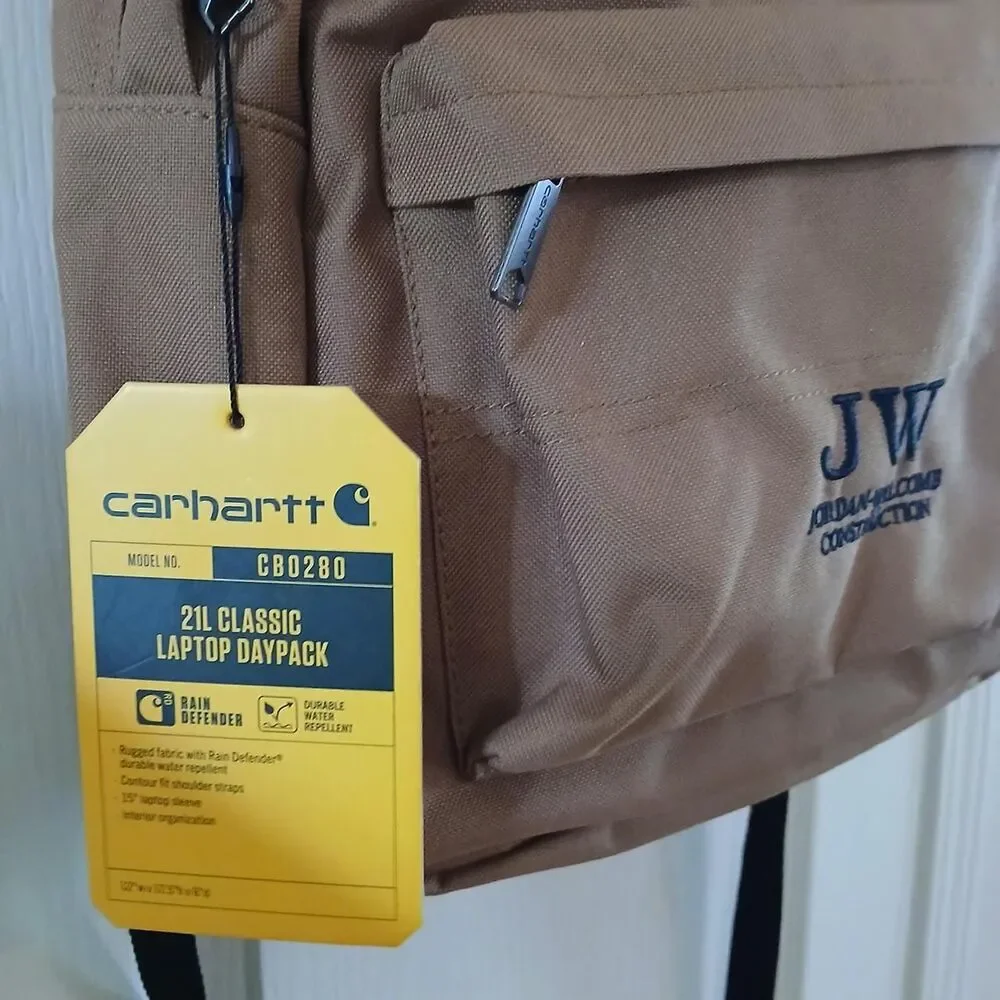 NWT Carhartt Brown JW Construction 21L Classic Laptop Dayback Backpack Gorpcore